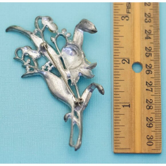 Vintage Art Nouveau Floral Stylish Brooch - E8 - Picture 3 of 3